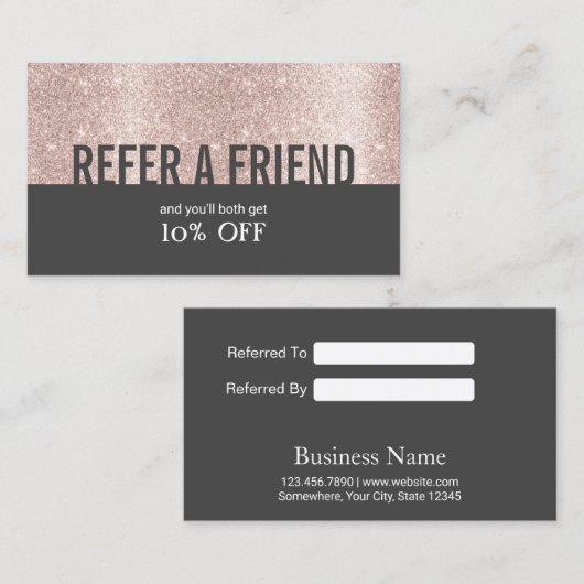 モダンバラ金ゴールドグリッター美しいサロンスパ紹介 紹介カード (正面/裏面)