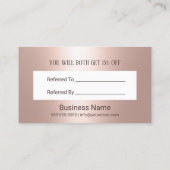 モダンバラ金ゴールドグリッター美しいサロンスパ 紹介カード (裏面)