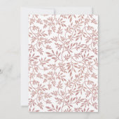 モダンバラ金ゴールドグリッター葉トレンディーベビーシャワー 招待状 (裏面)