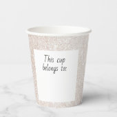 モダンバラ金ゴールドグリッター赤面ガール21誕生日 紙コップ (裏面)