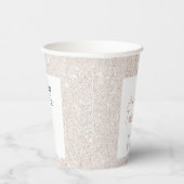 モダンバラ金ゴールドグリッター赤面ガール21誕生日 紙コップ (右)