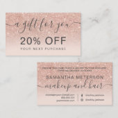 モダンバラ金ゴールドグリッター赤面グラデーションプロフェッショナル 割引カード (正面/裏面)