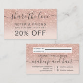 モダンバラ金ゴールドグリッター赤面グラデーションプロフェッショナル 紹介カード (正面/裏面)