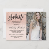 モダンバラ金ゴールドグリッター赤面タイポグラフィ 招待状 (正面)