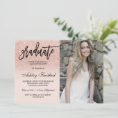 モダンバラ金ゴールドグリッター赤面タイポグラフィ 招待状 (スタンド正面)