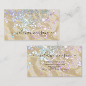 モダンバラ金ゴールドグリッター金ゴールドメイクアップアーティスト 名刺 (正面/裏面)