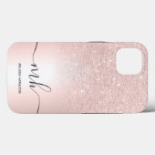 モダンバラ金ゴールドグリッター金モノグラムの属 Case-Mate iPhoneケース (裏面 (横))