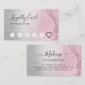 モダンバラ金ゴールドグリッター&シルバーメイクアップアーティスト ロイヤリティカード (正面/裏面)