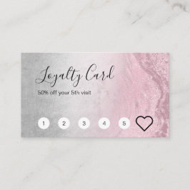 モダンバラ金ゴールドグリッター&シルバーメイクアップアーティスト ロイヤリティカード