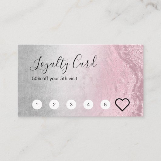 モダンバラ金ゴールドグリッター&シルバーメイクアップアーティスト ロイヤリティカード (正面)