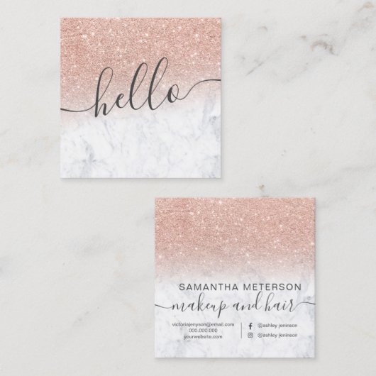 モダンバラ金ゴールドグリッター スクエア名刺 (正面/裏面)