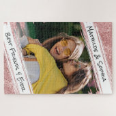 モダンバラ金ゴールドグリッター&フォトBBFフレンド最高のー ジグソーパズル (横)