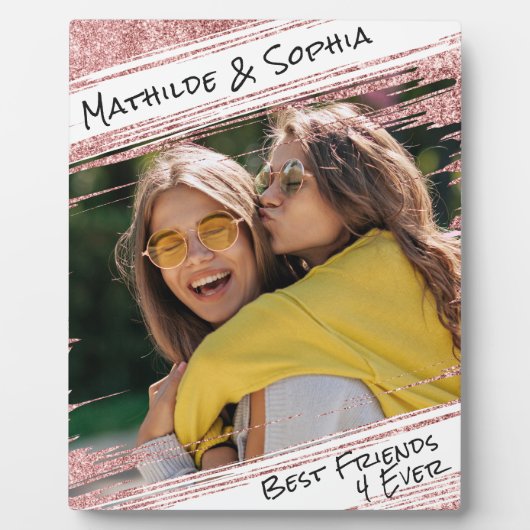 モダンバラ金ゴールドグリッター&フォトBBFフレンド最高のー フォトプラーク (正面)
