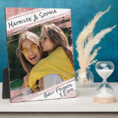 モダンバラ金ゴールドグリッター&フォトBBFフレンド最高のー フォトプラーク (側面)