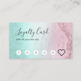 モダンバラ金ゴールドグリッター&ミントメイクアップアーティスト ロイヤリティカード