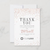 モダンバラ金ゴールドグリッター（ロゴ付き） サンキューカード (正面)