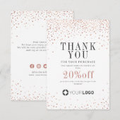 モダンバラ金ゴールドグリッター（ロゴ付き） サンキューカード (正面/裏面)