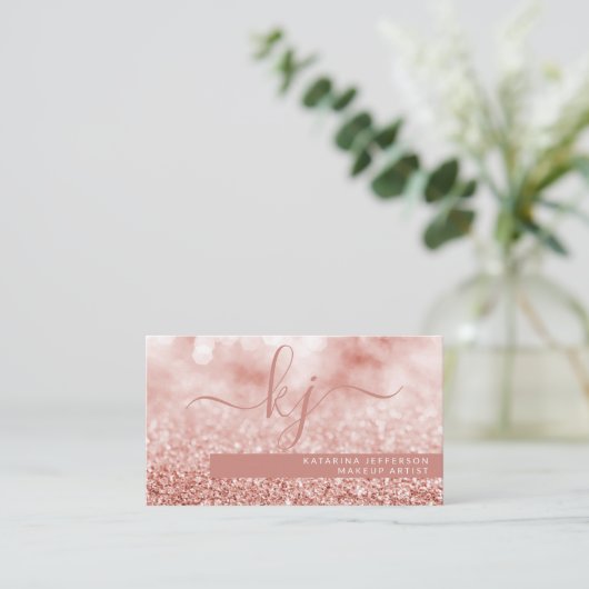 モダンバラ金ゴールドグリッター《写真》ぼけ味メイクアップアーティスト 名刺 (スタンド正面)