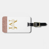 モダンバラ金ゴールドグリッター&金ゴールド旅行バッグ ラゲッジタグ (正面横)