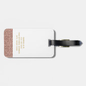 モダンバラ金ゴールドグリッター&金ゴールド旅行バッグ ラゲッジタグ (裏面横)