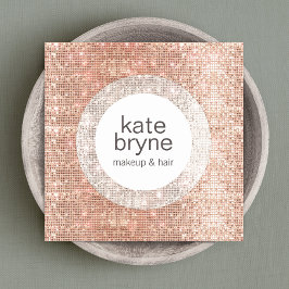 モダンバラ金ゴールドシークイン美しいサロン スクエア名刺