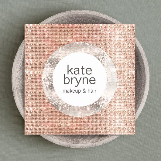 モダンバラ金ゴールドシークイン美しいサロン スクエア名刺