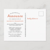 モダンバラ金ゴールドスエレガントクリプト写真の卒業 案内ポストカード (裏面)