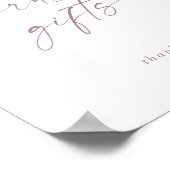 モダンバラ金ゴールドスクリプトカードとギフトサイン ポスター (角)