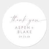 モダンバラ金ゴールドスクリプトサンキュー結婚式の引き出物 ラウンドシール (正面)