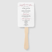 モダンバラ金ゴールドスクリプトミニマル結婚式 プログラム ハンドファン (正面)