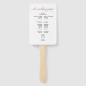 モダンバラ金ゴールドスクリプトミニマル結婚式 プログラム ハンドファン (裏面)