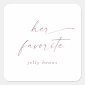 モダンバラ金ゴールドスクリプト彼女のお気に入りの結婚式の引き出物 スクエアシール (正面)