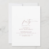 モダンバラ金ゴールドスクリプト40th誕生日パーティー 招待状 (正面)