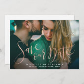 モダンバラ金ゴールドスクリプトphoto save date セーブザデート (正面/裏面)