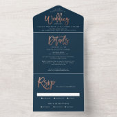 モダンバラ金ゴールドス結婚クリプトの全てが1回の起動 オールインワン招待状 (内側)