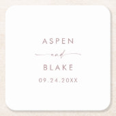 モダンバラ金ゴールドス結婚クリプト スクエアペーパーコースター (正面)