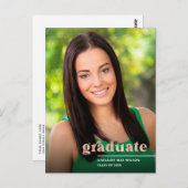 モダンバラ金ゴールドタイポグラフィ2023写真卒業 ポストカード (正面/裏面)