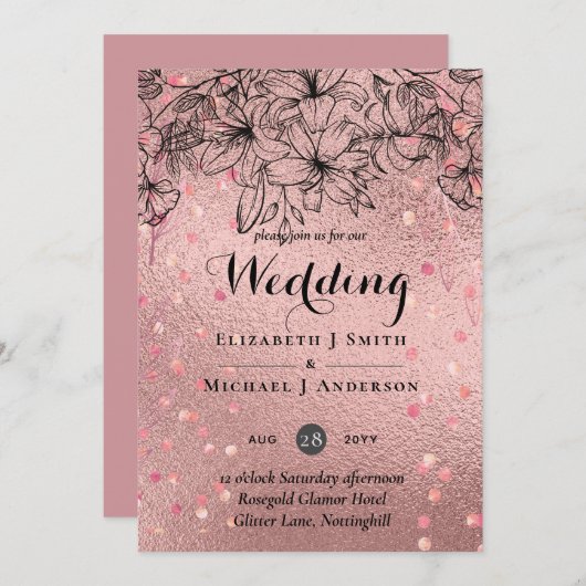 モダンバラ金ゴールドトレンディー予算結婚の (正面/裏面)