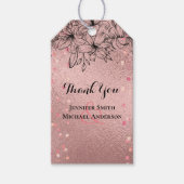 モダンバラ金ゴールドトレンディー予算結婚の ギフトタグ (正面)