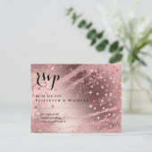 モダンバラ金ゴールドトレンディー予算結婚の ポストカード (スタンド正面)