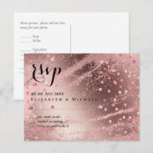 モダンバラ金ゴールドトレンディー予算結婚の ポストカード (正面/裏面)