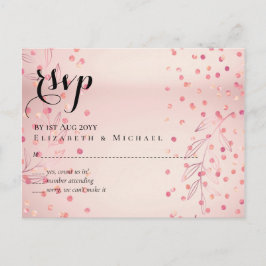 モダンバラ金ゴールドトレンディー予算結婚の ポストカード