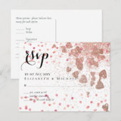 モダンバラ金ゴールドトレンディー予算結婚の ポストカード (正面/裏面)