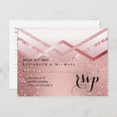 モダンバラ金ゴールドトレンディー予算結婚の ポストカード (正面/裏面)