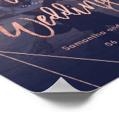 モダンバラ金ゴールドネイビー写真ウェルカム結婚ズ ポスター (角)