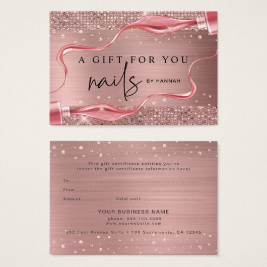 モダンバラ金ゴールドネイリストギフト券 (正面&裏面)