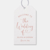 モダンバラ金ゴールドハートスクリプ結婚トの開始 ギフトタグ (正面)