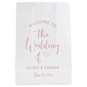 モダンバラ金ゴールドハートスクリプ結婚トの開始 ミディアムペーパーバッグ (裏面)