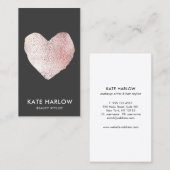 モダンバラ金ゴールドハートブラックメイクアップアーティスト 名刺 (正面/裏面)