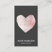 モダンバラ金ゴールドハートブラックメイクアップアーティスト 名刺 (正面)